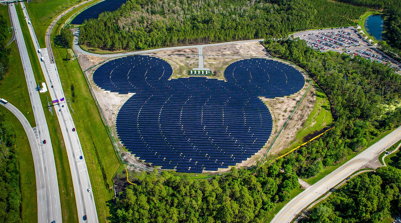 ﻿Disney constrói usina solar gigantesca para reduzir emissões em 50% até 2020