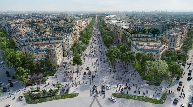 Avenida mais famosa de Paris vai ficar mais verde, com mais árvores e espaço para pedestres, e menos carros