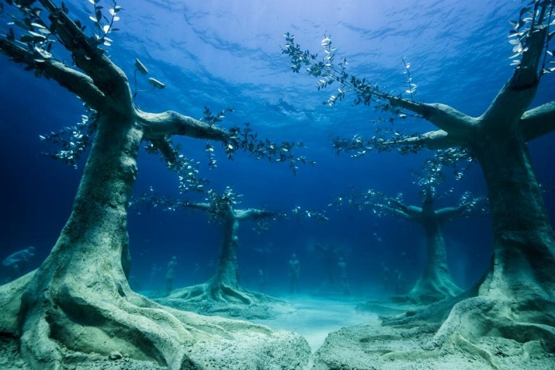 Impressionante floresta submarina com esculturas é criada para atrair vida marinha no Mar Mediterrâneo