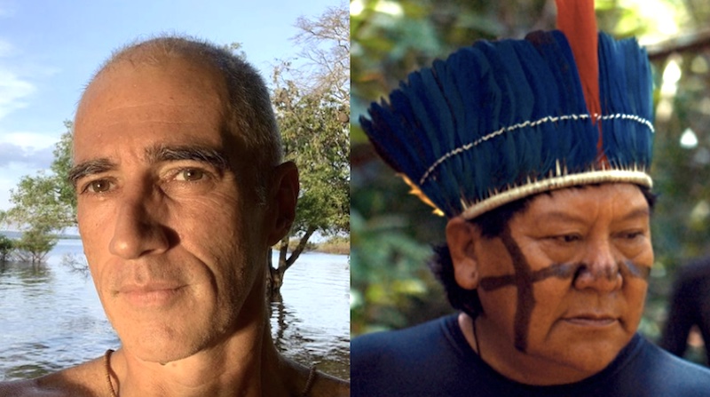 Davi Kopenawa, líder e xamã dos Yanomami, e Luiz Bolognesi, diretor, falam do filme 'A Última Floresta', que criaram juntos