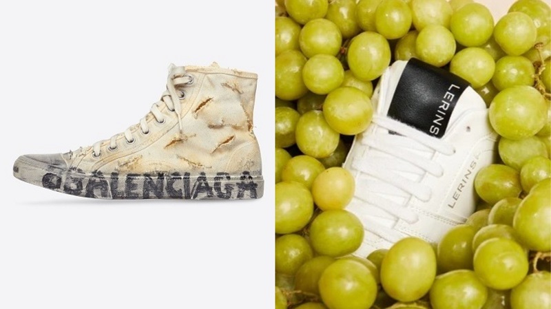 O que você prefere: o tênis destruído da Balenciaga ou o de couro vegano feito com cascas de uva da Leris London? 