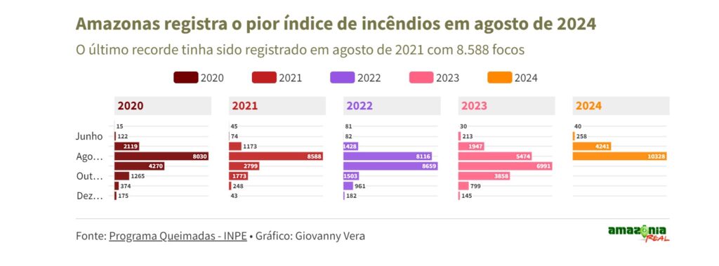 Pouca gente para muito fogo: a luta para combater os incêndios no Amazonas