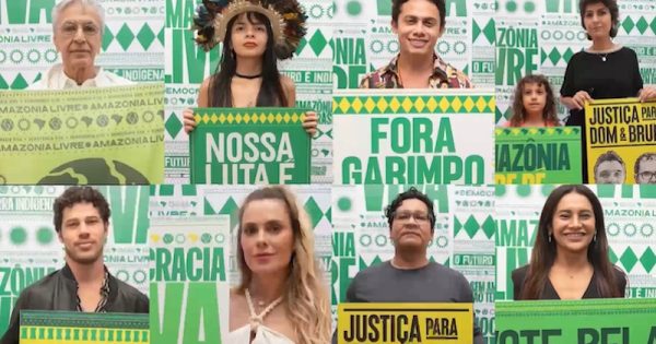 artistas-liderancas-indigenas-personalidades-amazonia-livre-democracia-viva-foto-montagem-imagens-divulgacao
