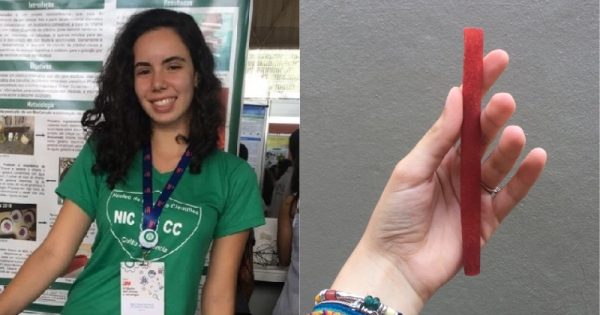 Estudante que criou canudo biodegradável e comestível com inhame é convidada a representar Brasil em feira internacional de Ciências