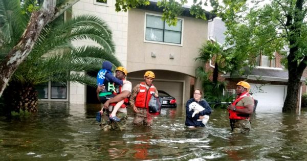 28/08/2017 - Os soldados da Guarda Nacional do Texas chegam em Houston, Texas, para ajudar os cidadãos em áreas fortemente inundadas das tempestades do furacão Harvey. 
Foto: Tenente Zachary West, 100º MPAD
