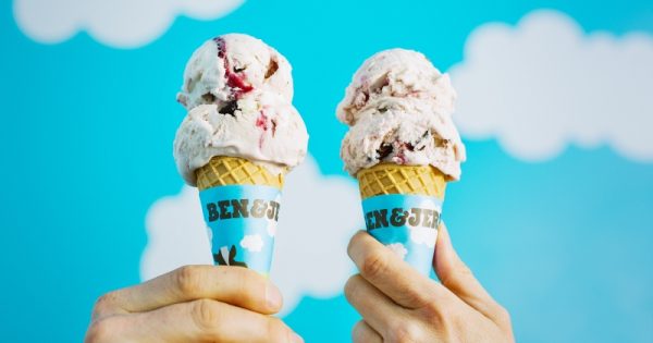 sorvete ben & Jerry's na campanha de alerta sobre mudanças climáticas